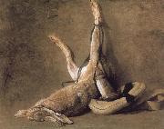 Jean Baptiste Simeon Chardin Hare and hunting with tinderbox France oil painting reproduction